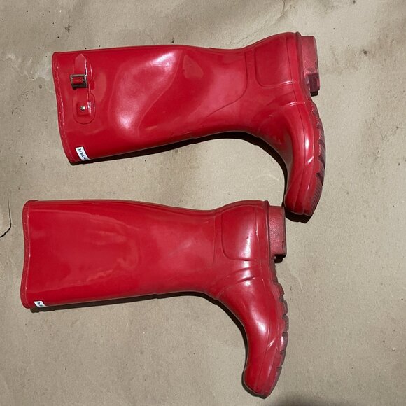 Pillar Box Gloss red Hunter boots w11 - Picture 4 of 6